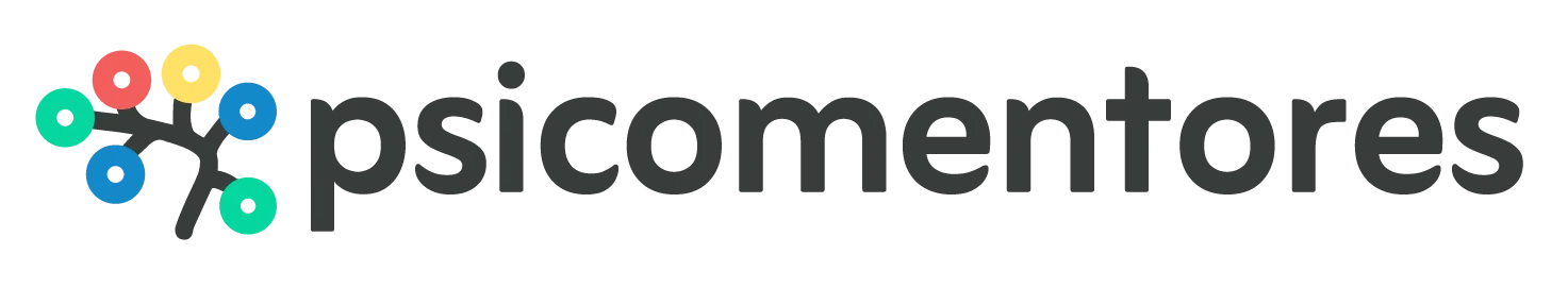 logo de Psicomentores a color con símbolo de neuronas y nombre en negro
